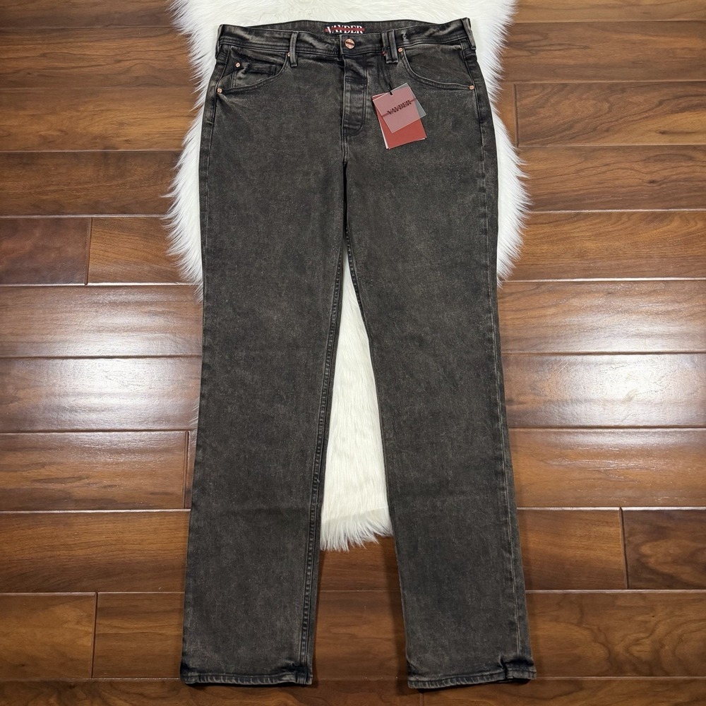 Vayder Men's Size 33 Dawson Black Brown Straight Leg Denim Jeans